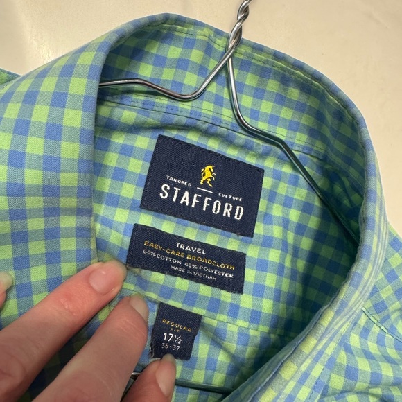 *BOGO* Eligible, Stanford Green Checkered Men's Shirt - Picture 4 of 5